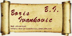 Boris Ivanković vizit kartica